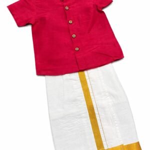 veshti & shirt Red and white