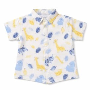Pastel safari print cotton shirt