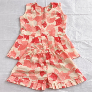 Girls Floral Sleeveless Dress with Matching Shorts
