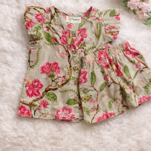 Babzo Girls Floral Summer Top & Shorts Set