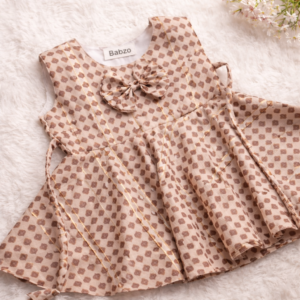 Elegant Printed Bow Dress for Girls
