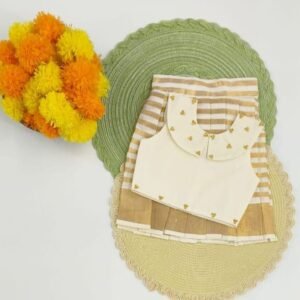 Babzo Onam Special Girls Ethnic Wear Set 🌼